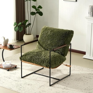 image:imageVINGLI 28 W Criss Cross Sling Accent Chair Set of 2 with Removable Seat Cushion Plush Living Room Chair with Rubber Wood Armrest Comfy Lounge Armchair for Living Room Bedroom amp Balcony BeigeOlive Green