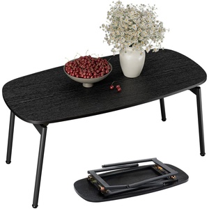 image:imageVINGLI 315 Folding Coffee Table Portable Small Coffee Tables for Living Room Foldable Center Table for Small Spaces No Assembly Needed WalnutOnyx Black