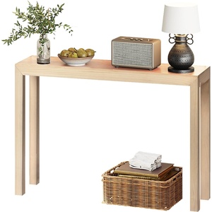 image:imageVINGLI 46 Console Table for entryway Solid Wood Entryway Table Narrow Sofa Table Behind Couch for Living Room Hallway Bedroom Entrance SeashellSeashell