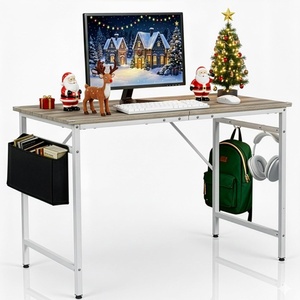 image:imageVINGLI 63 Inch Computer Office Modern Simple Gaming Desk with Side Fabric Drawer amp Hook Up WearResistant Surface Writing Desk Work Desk for Bedroom Living Room Oak GreyOak Grey