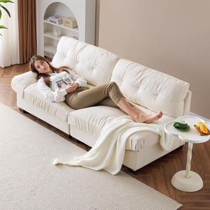 image:imageVINGLI Cloud Couch 80 Loveseat 224 Deep Seat Suede Upholstery Cozy Comfy Couches for Living Room Modern Love Seat Sofa Pillow Armrest BrownWhite
