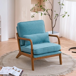 image:imageVINGLI Cozy Living Room Chairs Linen Pink Accent Chairs Set of 2 Wood Lounge Chairs for Bedroom Comfy Mid Century Modern Armchair Upholstered Reading Side Chairs for AdultsLinenteal