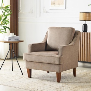 image:imageVINGLI MidCentury Modern Accent Chairs Set of 2 Light Brown Upholstered Armchair Comfy Sofa Chairs Reading Chair High Back for Living Room Bedroom Furniture Apartment1