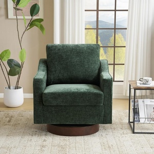 image:imageVINGLI MidCentury Modern Swivel Accent Chairs Set of 2 360Upholstered Armchairs Home Sofa with Track Arms for Living Room Bedroom Reading Room Club Swivel Chairs Chenille GreenChenille Green