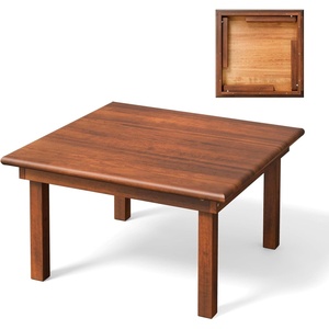 image:imageVINGLI Outdoor Folding Coffee Table Natural Poplar Wood Patio Coffee Table No Assembly Required Ideal for Balcony Porch and Living Room Square Natural