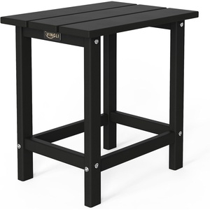 image:imageVINGLI Outdoor Patio Side Table Poly Lumber Weather Resistant Adirondack Side Table End Tables for Outdoor Indoor Living Room Bedroom Patio and GardenGreyBlack