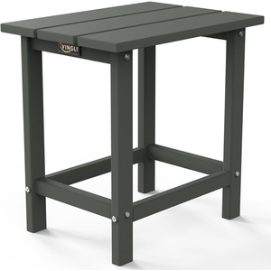image:imageVINGLI Outdoor Patio Side Table Poly Lumber Weather Resistant Adirondack Side Table End Tables for Outdoor Indoor Living Room Bedroom Patio and GardenGreyGrey