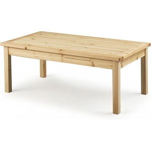 image:imageVINGLI Outdoor Wood Coffee Table 35 Farmhouse Side Table for Patio Solid Cedar Wood Accent Table with Slatted Tabletop WeatherResistant End Table for Garden Poolside Lawn Living Room BrownWood
