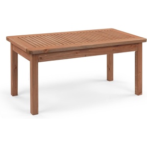 image:imageVINGLI Outdoor Wood Coffee Table 35 Farmhouse Side Table for Patio Solid Cedar Wood Accent Table with Slatted Tabletop WeatherResistant End Table for Garden Poolside Lawn Living Room BrownBrown