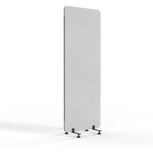 image:imageVINGLI Room Divider Screen Freestanding Privacy Partition Wall Zipper Connected Panels with Wheels Office Space Separator Light Gray 3 PanelLight Gray
