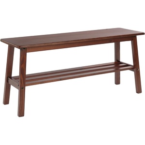 image:imageVINGLI Solid Wood Dining Bench 39 Wooden Bench for Entryway Bedroom Kitchen amp Living Room with Shoe Rack Storage WalnutWalnut