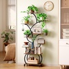 image:imagePlant Stand with Grow Lights 2Pack 61 Tall Indoor Plant Shelf with MultiColor Full Spectrum LED Grow Lights and 360 Lockable Wheels 10Tier TreeShaped Decorative Plant Rack Set of 2 for Living Room Balcony amp Office White and OakBlack