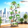 image:imagePlant Stand with Grow Lights 2Pack 61 Tall Indoor Plant Shelf with MultiColor Full Spectrum LED Grow Lights and 360 Lockable Wheels 10Tier TreeShaped Decorative Plant Rack Set of 2 for Living Room Balcony amp Office White and OakBlack
