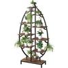 image:imagePlant Stand with Grow Lights 2Pack 61 Tall Indoor Plant Shelf with MultiColor Full Spectrum LED Grow Lights and 360 Lockable Wheels 10Tier TreeShaped Decorative Plant Rack Set of 2 for Living Room Balcony amp Office White and OakBlack