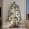 image:imagePlant Stand with Grow Lights 2Pack 61 Tall Indoor Plant Shelf with MultiColor Full Spectrum LED Grow Lights and 360 Lockable Wheels 10Tier TreeShaped Decorative Plant Rack Set of 2 for Living Room Balcony amp Office White and OakBlack