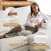 image:imageVINGLI 110 Sectional Couches for Living RoomU Shaped Couch with Double Chaise 4Seat Sofa Set with Corduroy Fabric for Home FurnitureBeige