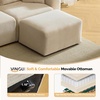 image:imageVINGLI 111 Convertible Modular Sectional SofaComfortable L Shaped Reversible Couch with Ottoman Removable 3 Seater Boneless Modern Couch Durable Chenille Cloud Sofa for Living RoomKhakiCream