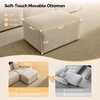 image:imageVINGLI 111 Convertible Modular Sectional SofaComfortable L Shaped Reversible Couch with Ottoman Removable 3 Seater Boneless Modern Couch Durable Chenille Cloud Sofa for Living RoomKhakiCream