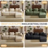 image:imageVINGLI 111 Convertible Modular Sectional SofaComfortable L Shaped Reversible Couch with Ottoman Removable 3 Seater Boneless Modern Couch Durable Chenille Cloud Sofa for Living RoomKhakiCream