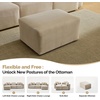 image:imageVINGLI 111 Convertible Modular Sectional SofaComfortable L Shaped Reversible Couch with Ottoman Removable 3 Seater Boneless Modern Couch Durable Chenille Cloud Sofa for Living RoomKhakiKhaki