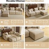 image:imageVINGLI 111 Convertible Modular Sectional SofaComfortable L Shaped Reversible Couch with Ottoman Removable 3 Seater Boneless Modern Couch Durable Chenille Cloud Sofa for Living RoomKhakiKhaki
