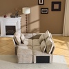 image:imageVINGLI 111 Convertible Modular Sectional SofaComfortable L Shaped Reversible Couch with Ottoman Removable 3 Seater Boneless Modern Couch Durable Chenille Cloud Sofa for Living RoomKhakiChenillebeige