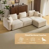 image:imageVINGLI 111 Convertible Modular Sectional SofaComfortable L Shaped Reversible Couch with Ottoman Removable 3 Seater Boneless Modern Couch Durable Chenille Cloud Sofa for Living RoomKhakiCream