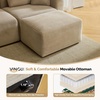 image:imageVINGLI 111 Convertible Modular Sectional SofaComfortable L Shaped Reversible Couch with Ottoman Removable 3 Seater Boneless Modern Couch Durable Chenille Cloud Sofa for Living RoomKhakiKhaki