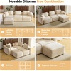 image:imageVINGLI 111 Convertible Modular Sectional SofaComfortable L Shaped Reversible Couch with Ottoman Removable 3 Seater Boneless Modern Couch Durable Chenille Cloud Sofa for Living RoomKhakiCream