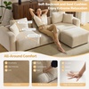 image:imageVINGLI 111 Convertible Modular Sectional SofaComfortable L Shaped Reversible Couch with Ottoman Removable 3 Seater Boneless Modern Couch Durable Chenille Cloud Sofa for Living RoomKhakiCream