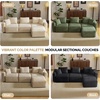 image:imageVINGLI 111 Convertible Modular Sectional SofaComfortable L Shaped Reversible Couch with Ottoman Removable 3 Seater Boneless Modern Couch Durable Chenille Cloud Sofa for Living RoomKhakiKhaki