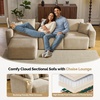 image:imageVINGLI 111 Convertible Modular Sectional SofaComfortable L Shaped Reversible Couch with Ottoman Removable 3 Seater Boneless Modern Couch Durable Chenille Cloud Sofa for Living RoomKhakiKhaki