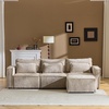 image:imageVINGLI 111 Convertible Modular Sectional SofaComfortable L Shaped Reversible Couch with Ottoman Removable 3 Seater Boneless Modern Couch Durable Chenille Cloud Sofa for Living RoomKhakiChenillebeige