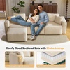 image:imageVINGLI 111 Convertible Modular Sectional SofaComfortable L Shaped Reversible Couch with Ottoman Removable 3 Seater Boneless Modern Couch Durable Chenille Cloud Sofa for Living RoomKhakiCream