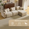 image:imageVINGLI 111 Convertible Modular Sectional SofaComfortable L Shaped Reversible Couch with Ottoman Removable 3 Seater Boneless Modern Couch Durable Chenille Cloud Sofa for Living RoomKhakiKhaki