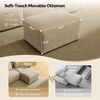 image:imageVINGLI 111 Convertible Modular Sectional SofaComfortable L Shaped Reversible Couch with Ottoman Removable 3 Seater Boneless Modern Couch Durable Chenille Cloud Sofa for Living RoomKhakiKhaki