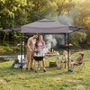 image:imageVINGLI 12x33FT Pop Up Grill Gazebo BBQ Gazebo with Awnings Outdoor Grill Canopy BBQ Canopy with 2 Side Shelves Adjustable Height Grilling Pergola for Patio Garden Grey