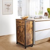 image:imageVINGLI 13Gallon Tilt Out Trash Can Cabinet Wooden Trash Bin Cabinet with Drawer PetProof Hidden Trash Storage with Wheels for Kitchen amp Living Room Rustic BrownRustic Brown