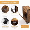 image:imageVINGLI 13Gallon Tilt Out Trash Can Cabinet Wooden Trash Bin Cabinet with Drawer PetProof Hidden Trash Storage with Wheels for Kitchen amp Living Room Rustic BrownRustic Brown