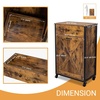 image:imageVINGLI 13Gallon Tilt Out Trash Can Cabinet Wooden Trash Bin Cabinet with Drawer PetProof Hidden Trash Storage with Wheels for Kitchen amp Living Room Rustic BrownRustic Brown