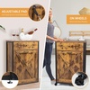 image:imageVINGLI 13Gallon Tilt Out Trash Can Cabinet Wooden Trash Bin Cabinet with Drawer PetProof Hidden Trash Storage with Wheels for Kitchen amp Living Room Rustic BrownRustic Brown