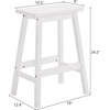image:imageVINGLI 24 Inch Solid Wood Saddle Barstool Bar Stools Set of 2 Kitchen Counter Seat with Footrests Counter Height Saddle Barstool for Living Room Dining Room Counter amp Outdoor Events BurlywoodWhite