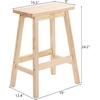 image:imageVINGLI 24 Inch Solid Wood Saddle Barstool Bar Stools Set of 2 Kitchen Counter Seat with Footrests Counter Height Saddle Barstool for Living Room Dining Room Counter amp Outdoor Events BurlywoodBurlywood