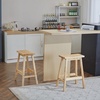 image:imageVINGLI 24 Inch Solid Wood Saddle Barstool Bar Stools Set of 2 Kitchen Counter Seat with Footrests Counter Height Saddle Barstool for Living Room Dining Room Counter amp Outdoor Events BurlywoodBurlywood