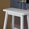 image:imageVINGLI 24 Inch Solid Wood Saddle Barstool Bar Stools Set of 2 Kitchen Counter Seat with Footrests Counter Height Saddle Barstool for Living Room Dining Room Counter amp Outdoor Events BurlywoodWhite
