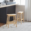 image:imageVINGLI 24 Inch Solid Wood Saddle Barstool Bar Stools Set of 2 Kitchen Counter Seat with Footrests Counter Height Saddle Barstool for Living Room Dining Room Counter amp Outdoor Events BurlywoodBurlywood