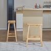 image:imageVINGLI 24 Inch Solid Wood Saddle Barstool Bar Stools Set of 2 Kitchen Counter Seat with Footrests Counter Height Saddle Barstool for Living Room Dining Room Counter amp Outdoor Events BurlywoodBurlywood