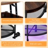 image:imageVINGLI 27 Round Lift Top Coffee Table with Wheels Small Coffee Table with Hidden Compartment amp Storage Shelf amp RGB Lights 2Tier Center Table for Living Room Office Balcony White amp BrownWhite  Brown