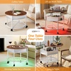 image:imageVINGLI 27 Round Lift Top Coffee Table with Wheels Small Coffee Table with Hidden Compartment amp Storage Shelf amp RGB Lights 2Tier Center Table for Living Room Office Balcony White amp BrownWhite  Brown