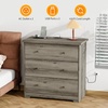 image:imageVINGLI 3 Drawer Dresser with Charging Station Small Dresser Grey Chest of Drawers 315 W Gray Wood Dressers for Bedroom Living Room Hallway Home Office 1575 D x 315 W x 315 HRustic Grey